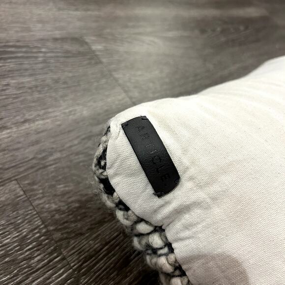 Article Ren Large Square Throw Pillow Black Weave Wool Textured Decor Cushion - Picture 8 of 11